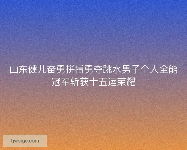 山东健儿奋勇拼搏勇夺跳水男子个人全能冠军斩获十五运荣耀